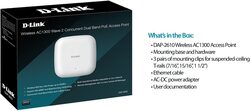 D-Link DAP-2610 Wireless AC1300 Wave 2 Dual-Band Access Point, White