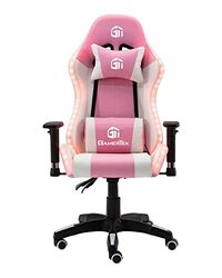 GamerTek Alpha X Gaming Chair, Pink/White