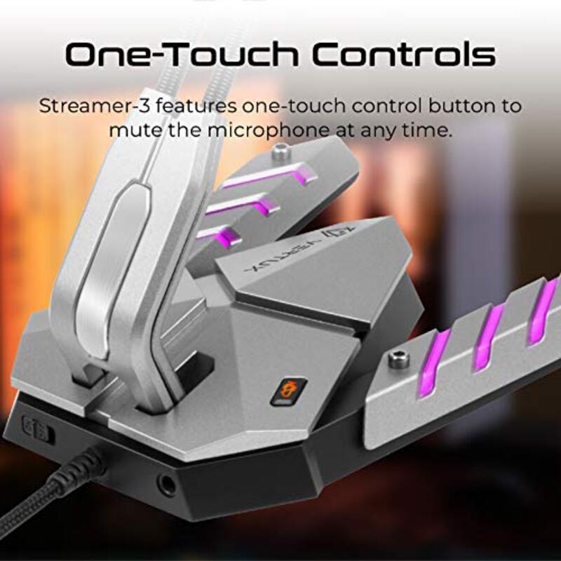 Vertux Streamer-3 High Intensity Anti-Vibration Omni-Directional Adjustable Microphone, Black
