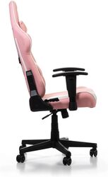 DXRacer Prince Series P132 Gaming Chair, 1D Armrests with Soft Surface, Pink and White