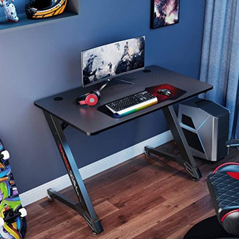 Eureka Ergonomic Gaming Desk, Black