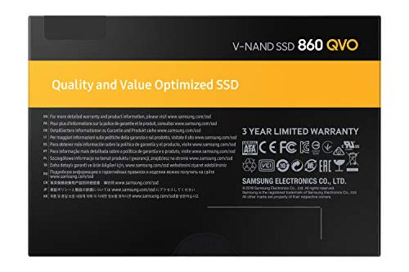 Samsung 1TB 860 QVO SATA 2.5 Inch Internal SSD, MZ-76Q1T0, Black