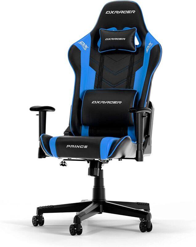 

DXRacer Prince Series P132 Gaming Chair, 1D Armrests with Soft Surface, Black / Blue