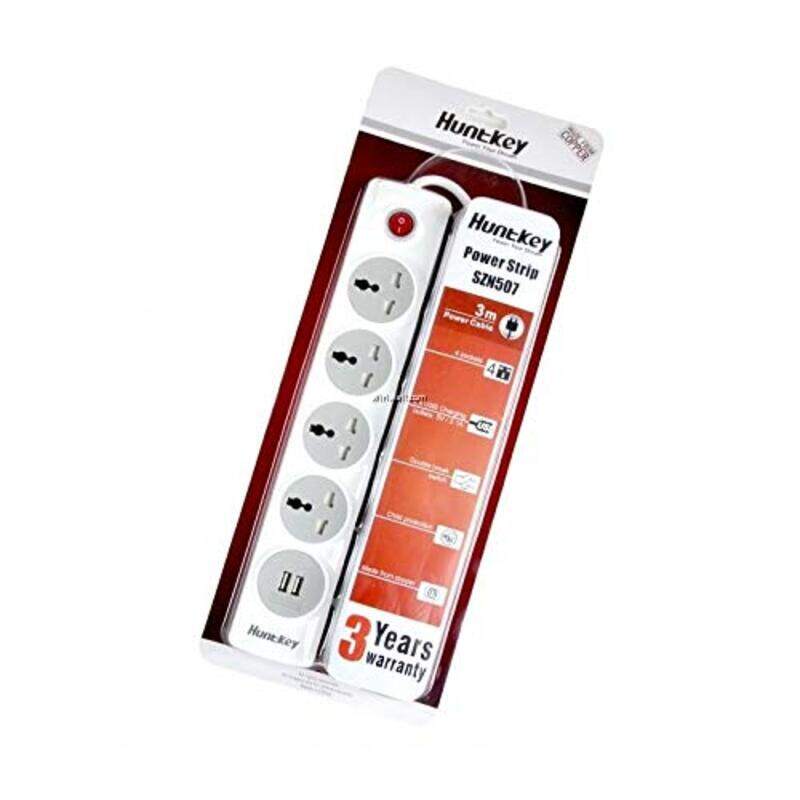 

Huntkey 4 Sockets with Twin USB, White