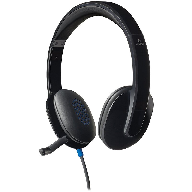 Logitech H540 Wired USB Over-Ear Computer Headset with Mic, Black