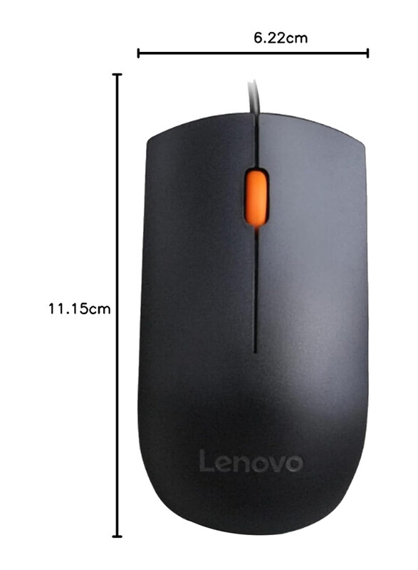 Lenovo 300 Wired Optical Mouse, Gx30M39704, Black