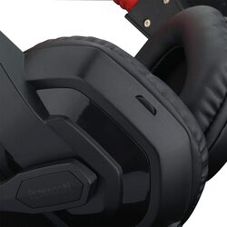 Redragon H120 Over-Ear Wired Gaming Headset, Black/Orange