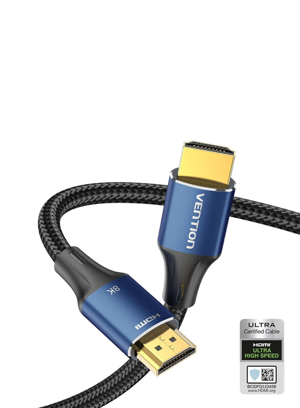 

Vention 5-Meters 8K HDMI Cable, Ultra High Speed 48Gbps HDMI 2.1 to HDMI Cable for PS5/PS4/PS3, Black/Blue