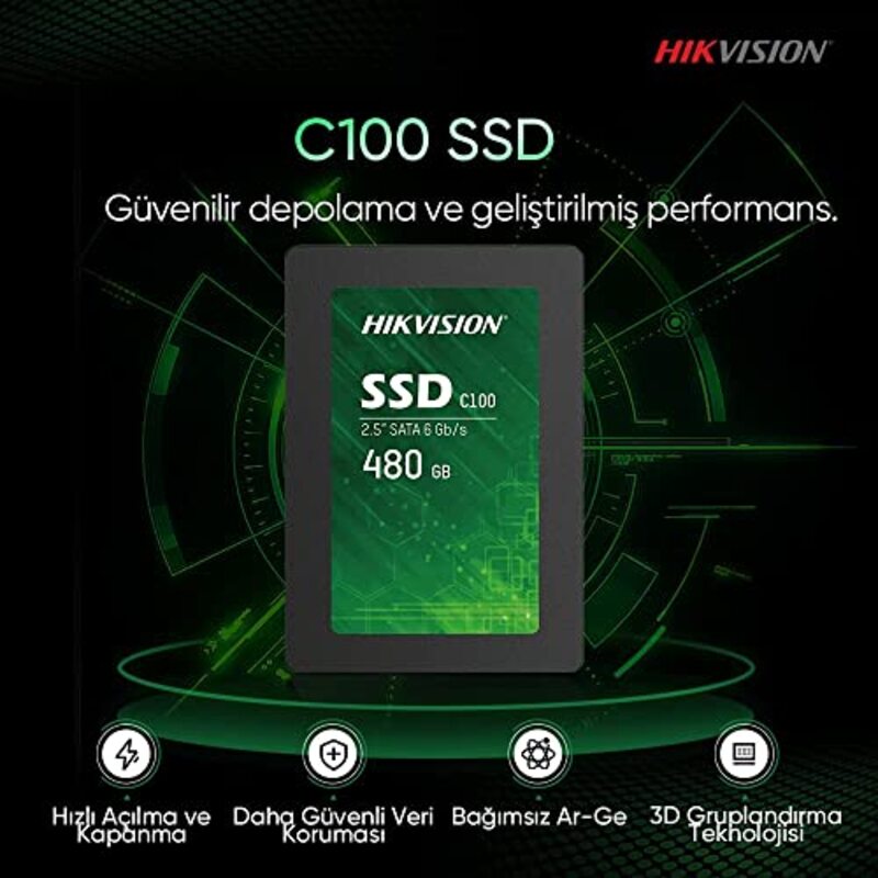 Hikvision 480GB Internal/s SSD, HS-SSD-C100/480G, Multicolour