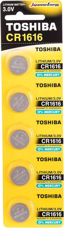 

Toshiba 3V Coin Size Lithium Battery, 5 Pieces, Silver