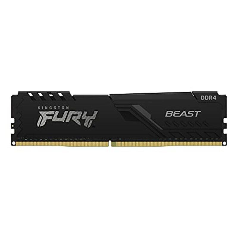 

Kingston Fury Beast 32GB 3200 MHz DDR4 CL16 Desktop Memory Single Module, KF432C16BB/32, Black