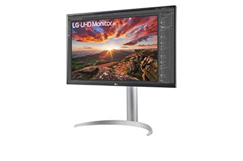 LG 27 inch UHD 4K IPS LCD Monitor with VESA Display Adjustable Stand, 27UP850-W, Silver