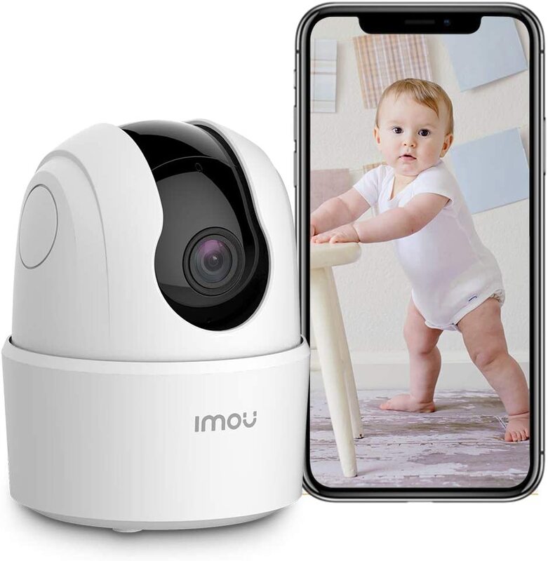 Imou Ranger 2C Indoor 1080p Pan/Tilt Home Wi-Fi Surveillance Camera with Human Detection, Smart Tracking, Smart Sound Detection, Two-Way Audio & Night Vision, 2 MP, White/Black
