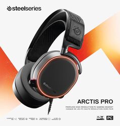 SteelSeries Arctis PRO ChatMix Dial, 40,000Hz Hi-Res, Surround Sound DTS Headphone, RGB Illuminated PC Gaming Headset - 61486