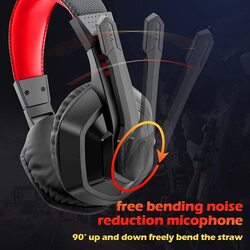 Redragon H120 Over-Ear Wired Gaming Headset, Black/Orange