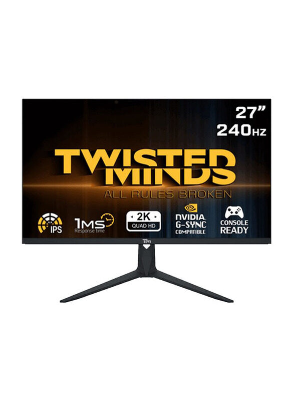 

Twisted Minds 27 Inch QHD Gaming Monitor with USB-C, TM27DQI, Black
