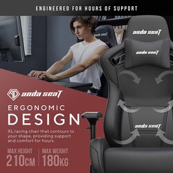 Anda Seat Adjustable Swivel Gaming Chair, Black