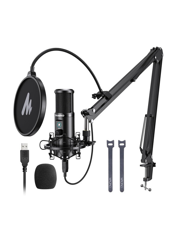 

N/a Maono AU-PM421 USB Microphone Kit with One-Touch Mute & Mic Gain Knob for PC, Black