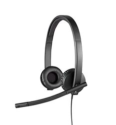 Logitech Wired Over-Ear H570e Stereo Headphones with Noise-Cancelling Microphone, USB, In-Line Controls with Mute Button, Indicator LED, PC/Mac/Laptop, Black