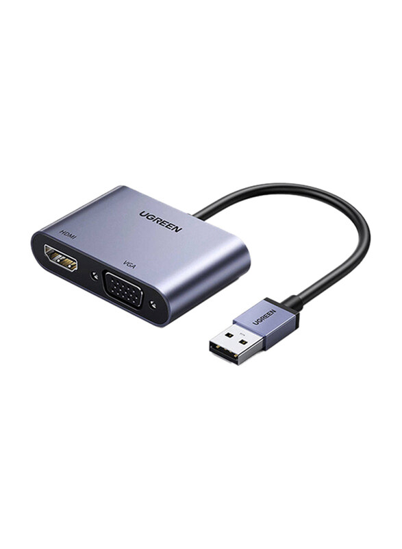 

Ugreen HDMI & VGA Adapter, USB Type A to HDMI/VGA for Display Devices, Grey