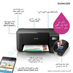 Epson EcoTank L3250 Home Ink Tank 3-in-1 Printer with WiFi and Smart Panel App Connectivity, Black