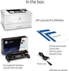 HP LaserJet Pro M404DW Laser Printer, W1A56A, White