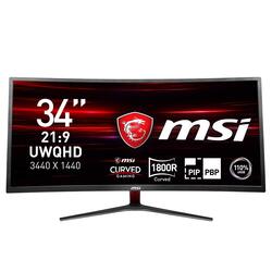 Msi 34 Inch Quad HD Curved Ultrawide FreeSync LED Gaming Monitor, MAG341CQ, Black