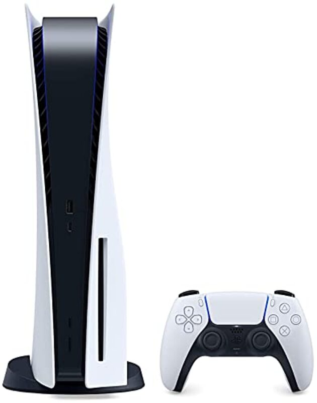 Sony Playstation 5 Console Standard Edition, International Version, with 1 Controllers, Black/White