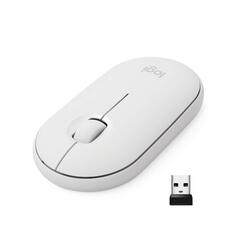 Logitech 910-005716 Pebble M350 Bluetooth Optical Computers Mouse, White