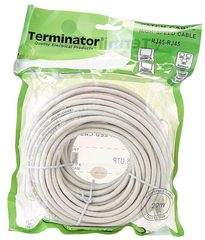 

Terminator 20-Meter TPCC Cat 6 High Speed Connection Cable, White