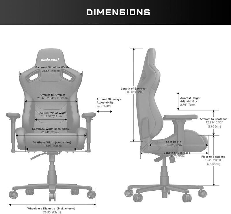 Anda Seat Kaiser Frontier Series, XL, Leather, Black