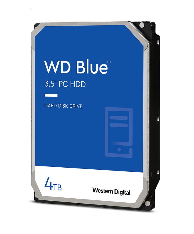 Western Digital 4TB 3.5 Inch Blue PC Internal Hard Drive HDD with 5400 RPM, SATA 6gb/s, 256 MB Cache, WD40EZAZ SATA, Multicolour