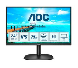 AOC 24 Inch Framnless Design FHD LED Gaming Monitor with Low Blue Mode, 75Hz, IPS, 7ms, 24B2XH, Black