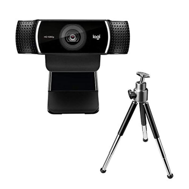 Logitech C922 Pro Stream Webcam 1080P Camera for HD Video Streaming & Recording 720P at 60Fps with Tripod Included, Black