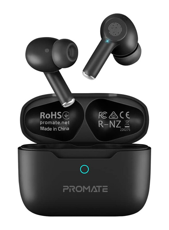 

Promate True Wireless In-Ear Noise Cancelling Earbuds, Black