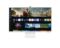 Samsung 32 inch K Smart Monitor Smart Hub for TV Streaming & Catch Up Apps, LS32BM801UUXXU, White