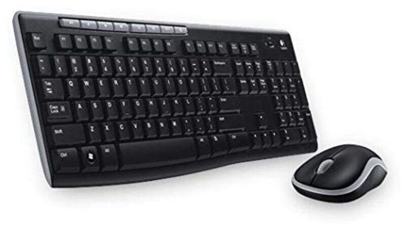 Logitech Wireless English Keyboard and Optical Mouse Set, MK270, Black