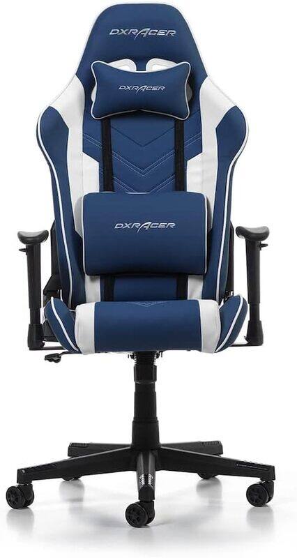 

DXRacer Prince Series P132 Gaming Chair, 1D Armrests with Soft Surface, Blue and White