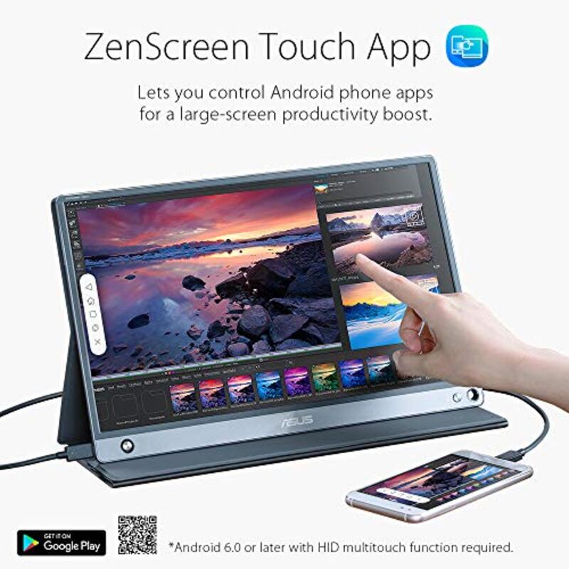 Asus 15.6-inch Zen Screen Full HD Portable Monitor, MB16AMT, Black