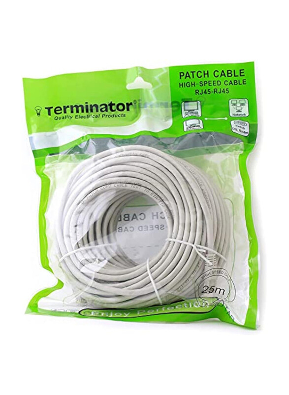 

Terminator 25-Meter TPCC High Speed CAT6 Ethernet Connection Cable, White