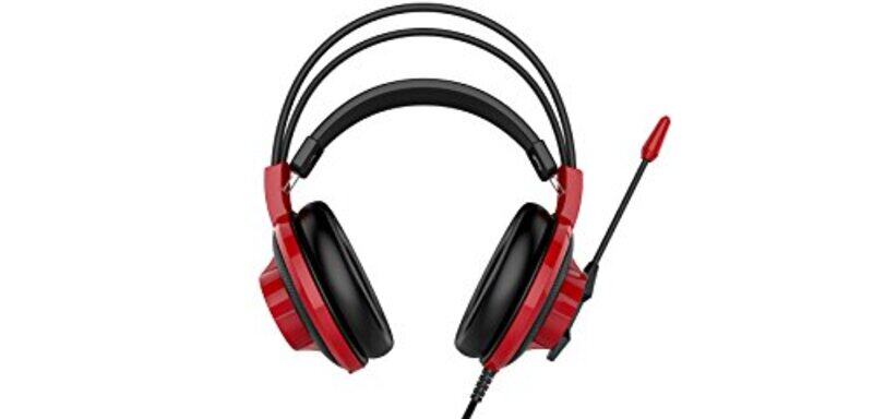 MSI Wired DS501 Stereo Gaming Headset with Mic for PC, Red