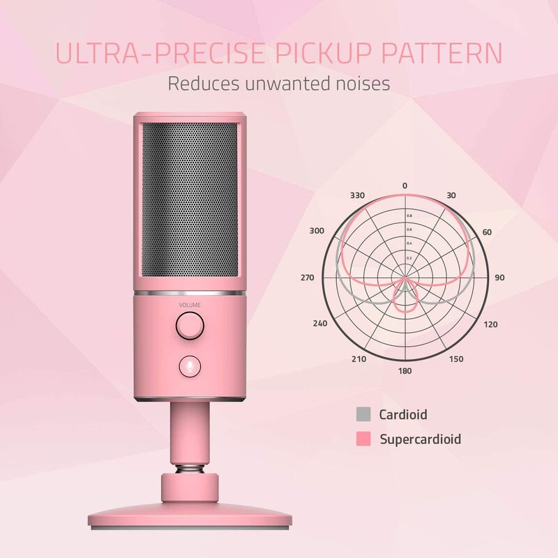 Razer RZ19-02290300-R3M1 Seiren Emote Streaming Microphone, Quartz Pink