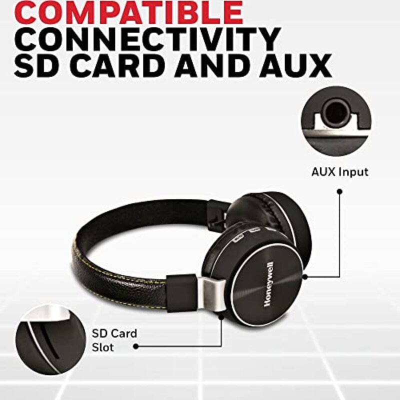 Honeywell V10 Moxie Wireless/Bluetooth Over-Ear Headphones with Mic, Black