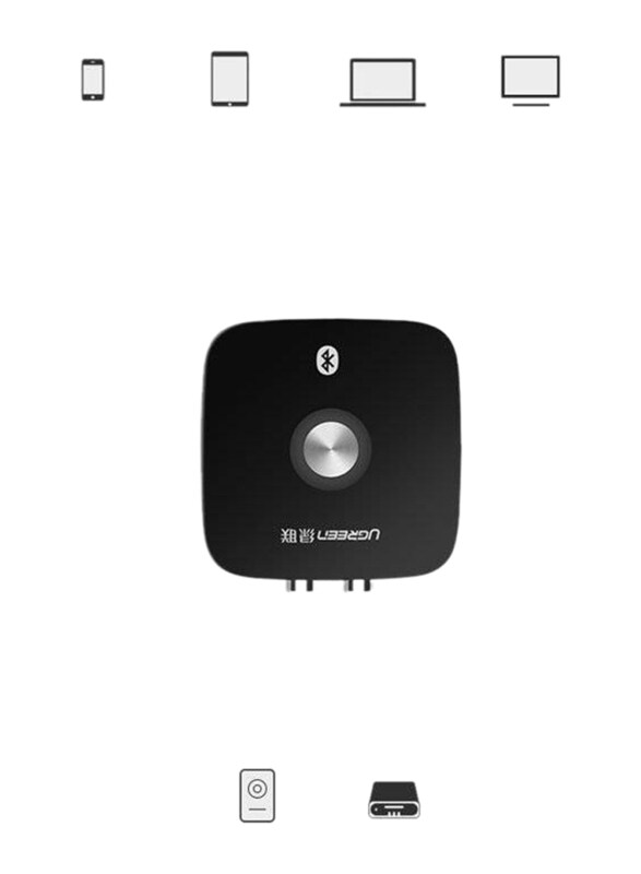 Ugreen Wireless Bluetooth Audio Receiver 5.1 with 3.5mm and 2RCA Adapter, Black