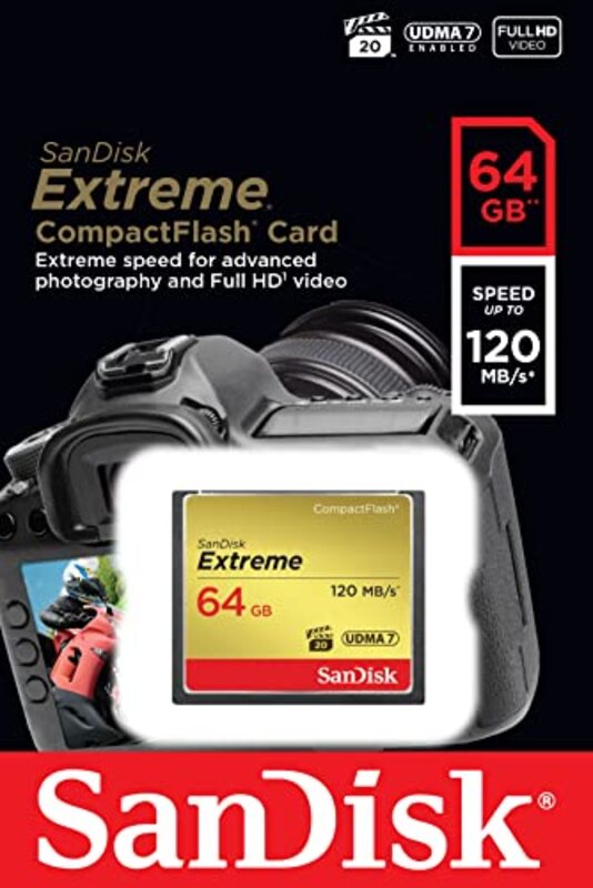 SanDisk 64GB Extreme Udma7 Compact Flash Memory Card