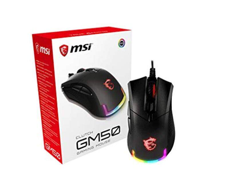 

MSI Clutch GM50 RGB Wired Gaming Mouse for PC, Black