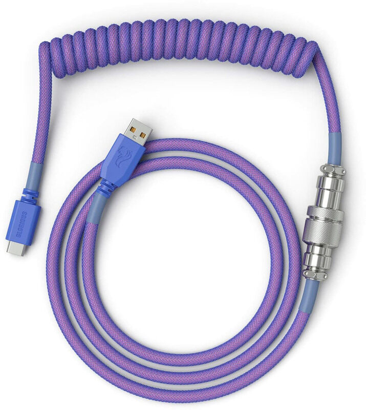 

Glorious Coiled Keyboard Cables, USB Type C to USB Type A for Gaming Keyboards, Purple
