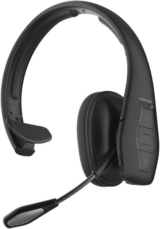

Promate Wireless Over-Ear Mono Headset with Mic, Black