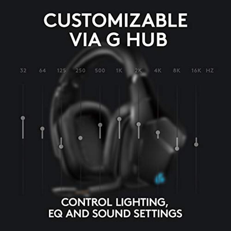 Logitech G935 Wireless Gaming Headset with 7.1 Surround Sound for Multiple Devices, Black/Blue