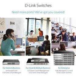 D-Link 8-Port Easy Smart Gigabit Ethernet Poe Switch, DGS-1100-08P, Black